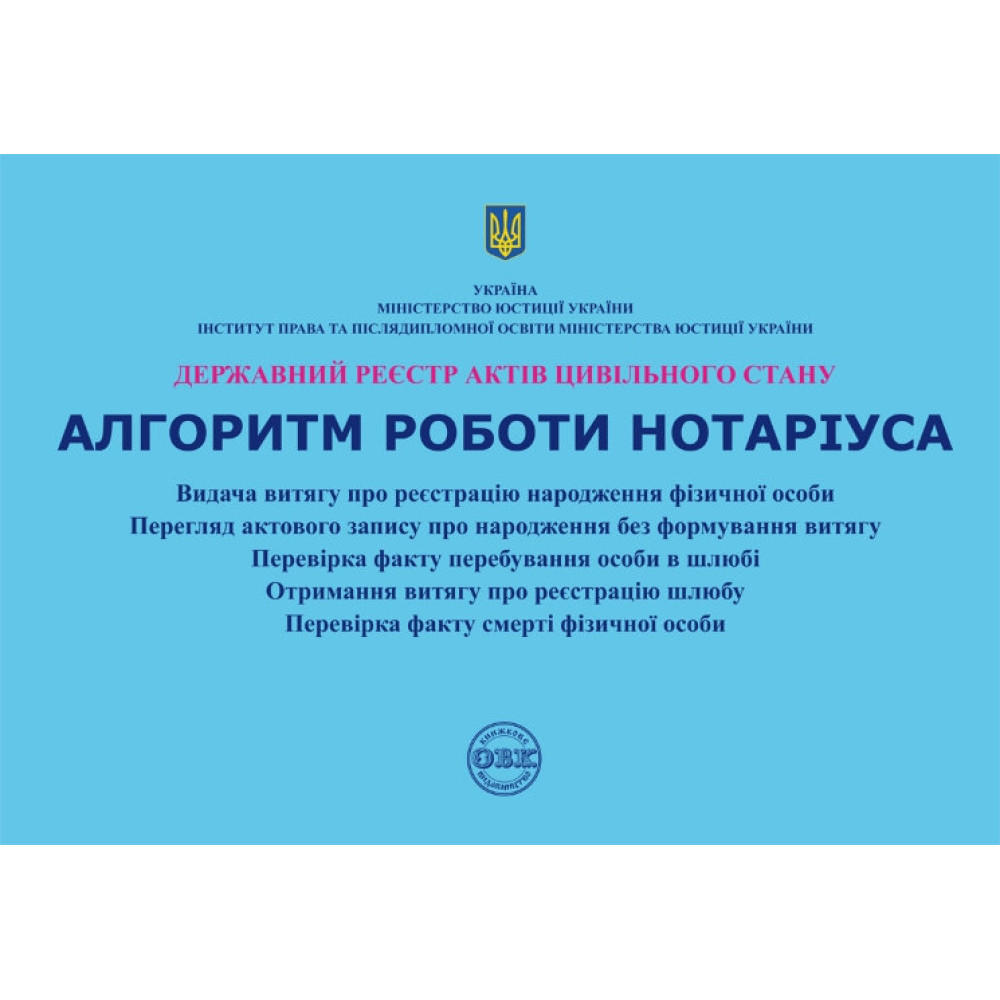 Державний реєстр актів цивільного стану. Алгоритм роботи нотаріуса. Журавльов Д.В., Коротюк О.В., Чижмарь К.І.